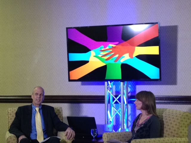 Vicki Greenwell interviewing Charles Basch