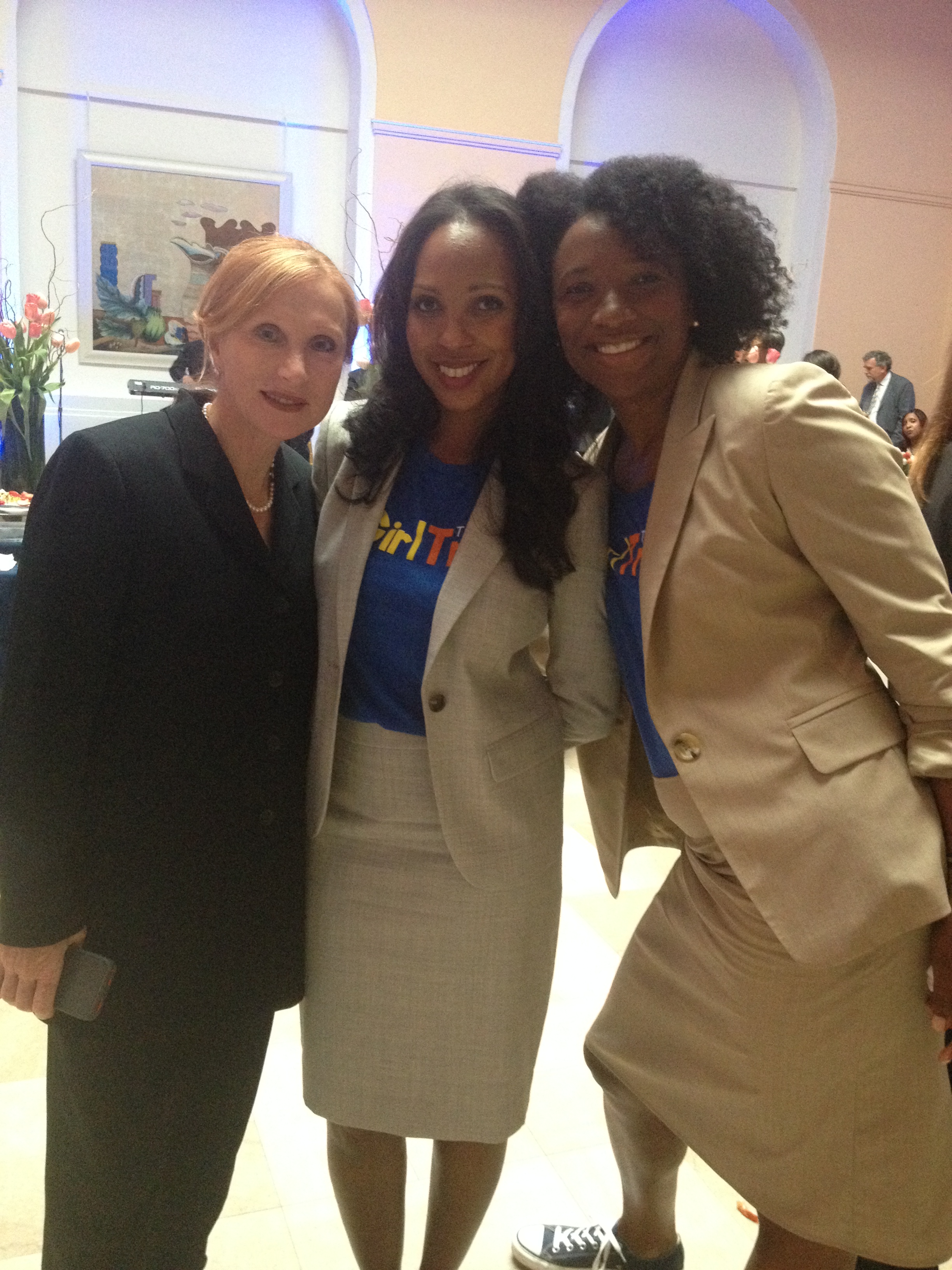 VIcki Crawford, Clinton Foundation with Vanessa Garrison and Morgan Dixon from Girl Trek in Newark for the Childhood Obesity Forum.&nbsp;