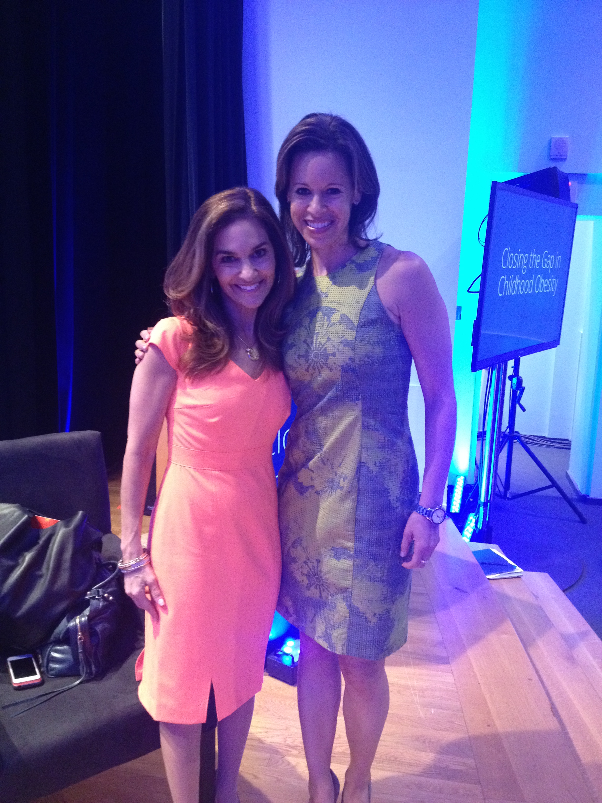 Joy Bauer and Jenna Wolfe, two moderators for the Clinton Forum. Always good to see these two and work with them again!